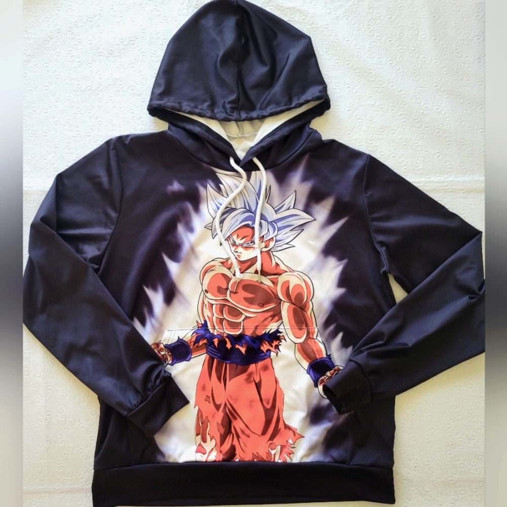 Dragonball Black Z DBZ Goku Hoodie  size L